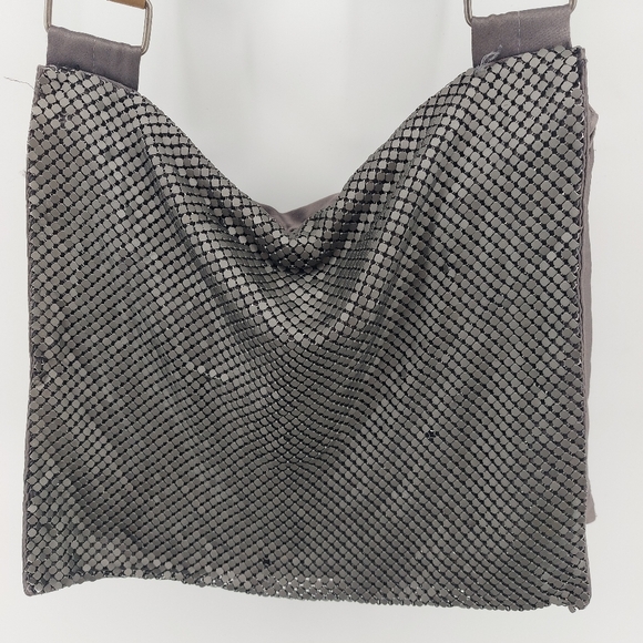 A/X Armani Exchange Gray Metal Mesh Purse Crossbody Bag - Picture 2 of 5